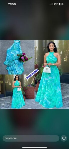 Robe longue turquoise élégante