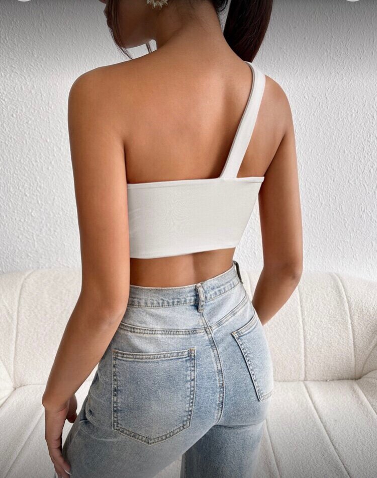 Top asymétrique blanc chic