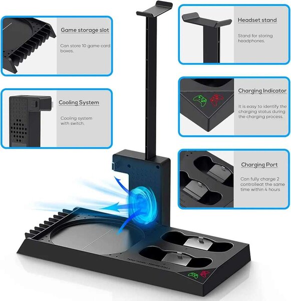 Refroidisseur xbox series x avec station de charge