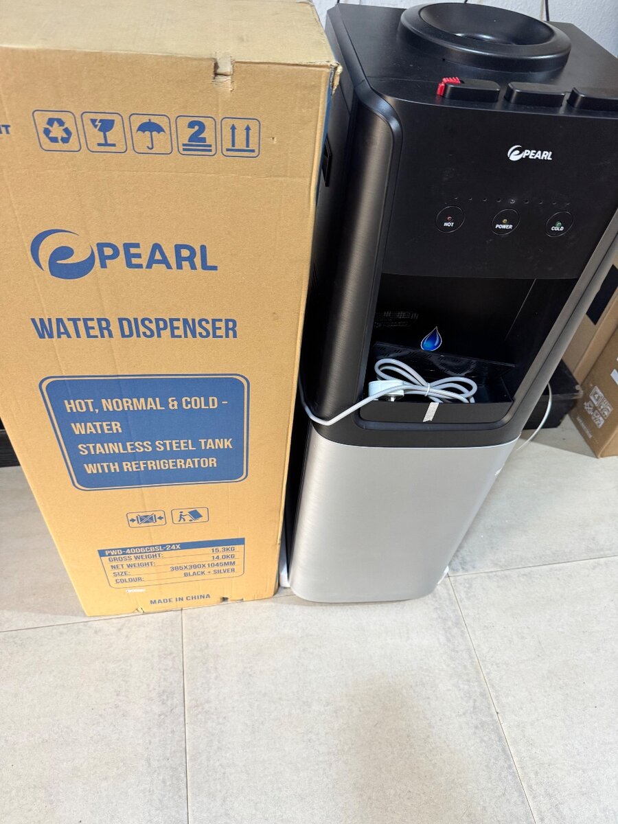 Pearl 3taps water dispenser with fridge,Hot,cold and warm