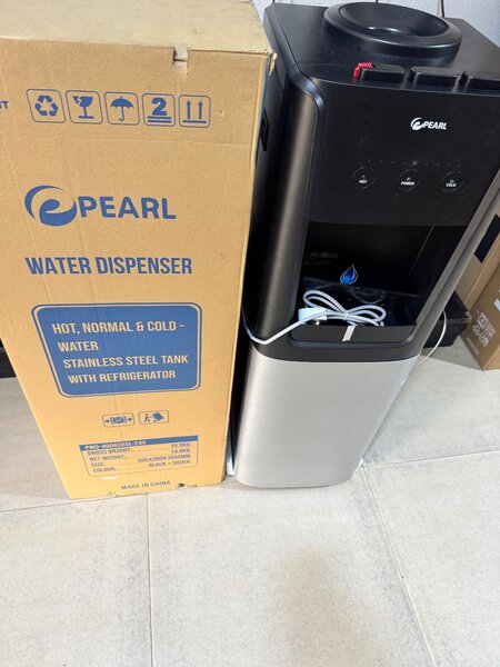 Pearl 3taps water dispenser with fridge,Hot,cold and warm