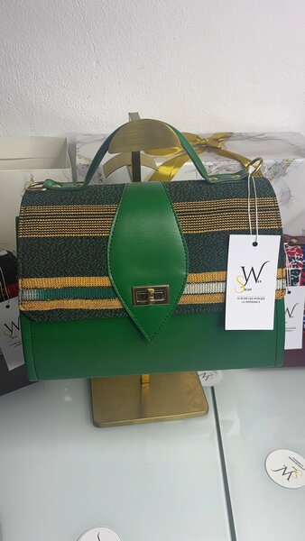 Sac à main en pagne et cuir