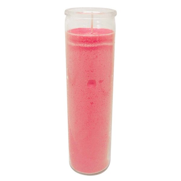 Bougie rose en verre