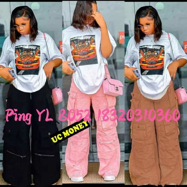 Pantalon cargo tendance+t-shir