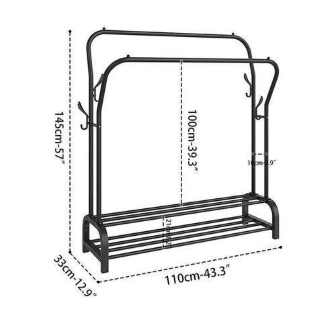 Porte-vêtements avec étagère à chaussures