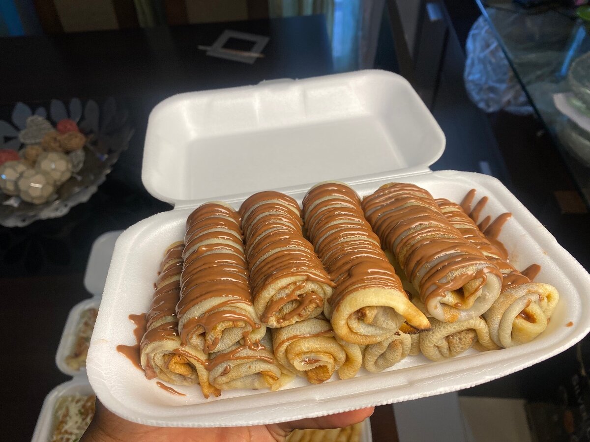 Crêpes roulées chocolatées