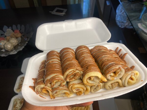 Crêpes roulées chocolatées