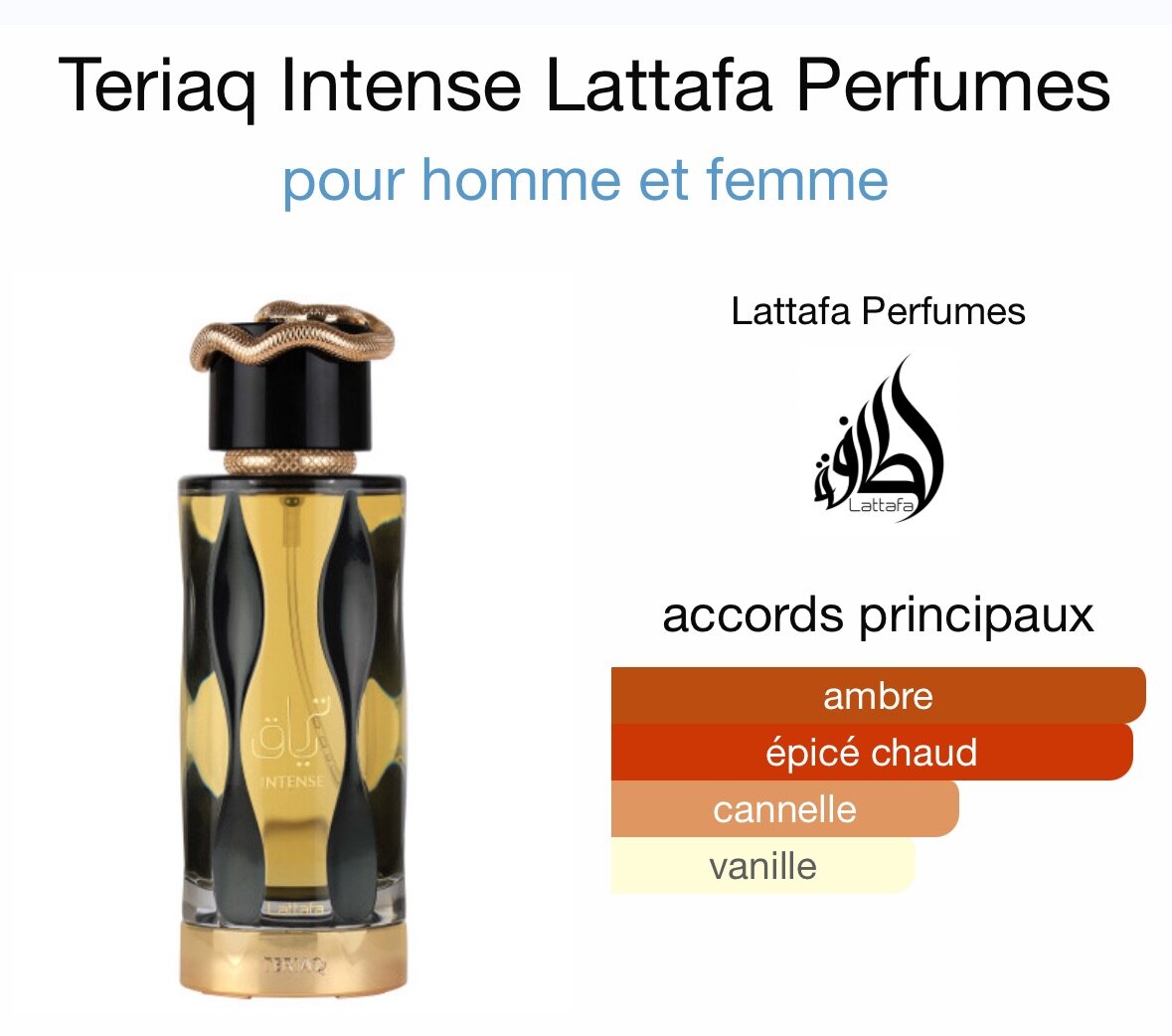 Parfum Teriaq Intense Unisexe