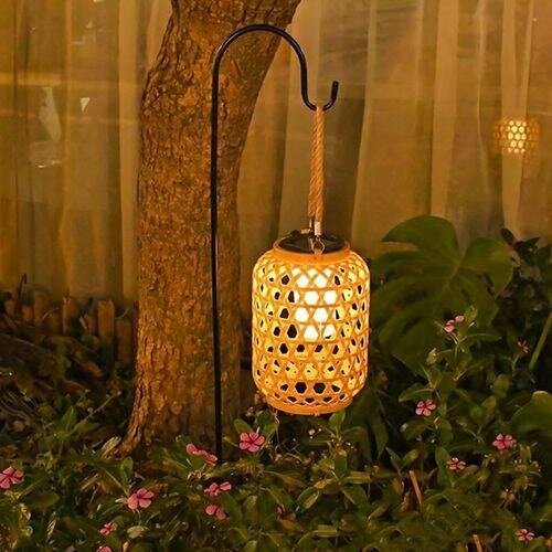 Lanterne solaire en osier LED