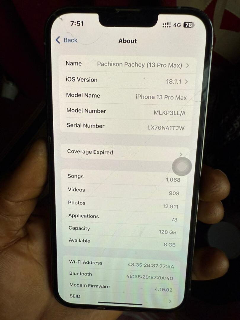 13 pro max 128gig neatly used