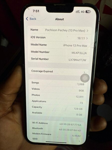 13 pro max 128gig neatly used