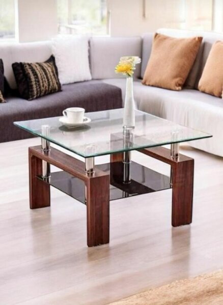 Table vitrée Centrale Basse transparent