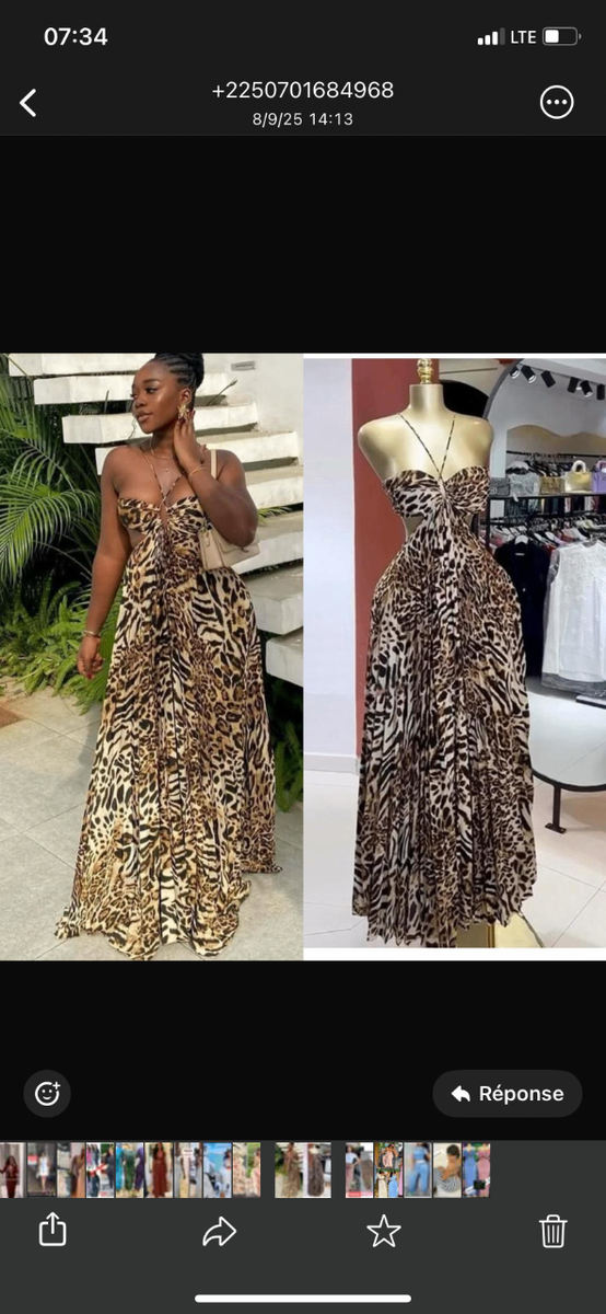 Robe Longue Imprimé Léopard