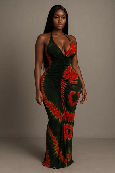 Robe longue tie-dye élégante