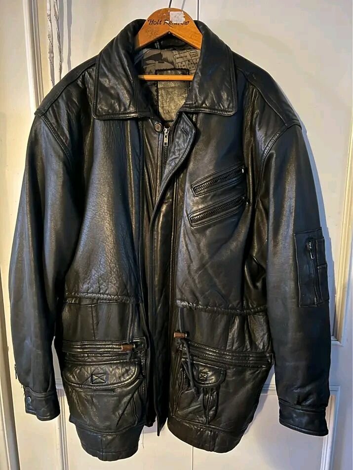Veste en cuir vintage homme