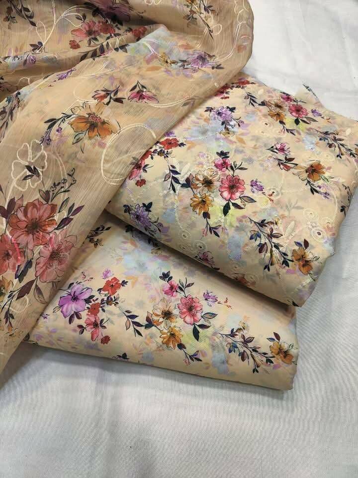 Printed lawn suit