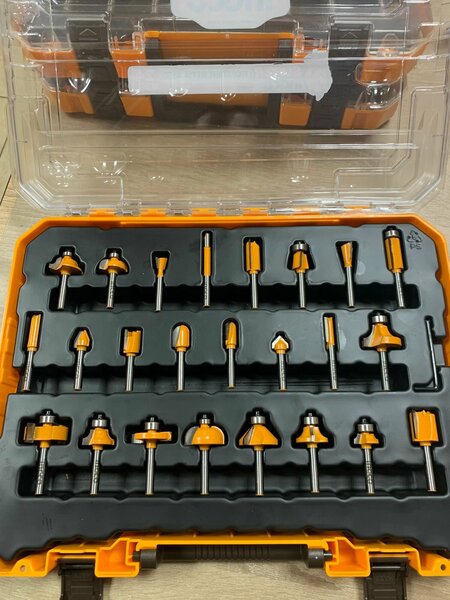 INGCO 24 PCS Router Bits Set 6mm - Coffret de 24 fraises de défonceuse