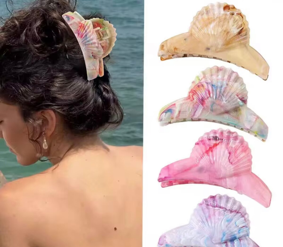 Pinces à cheveux coquillage tendance