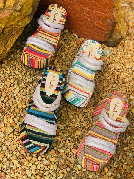 Sandales Multicolores à Plateforme