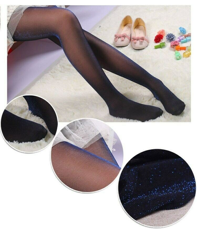 Collants brillants noirs bleus