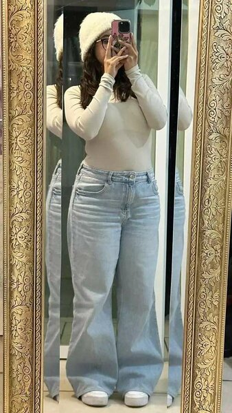 Jean à Jambe Large Femme