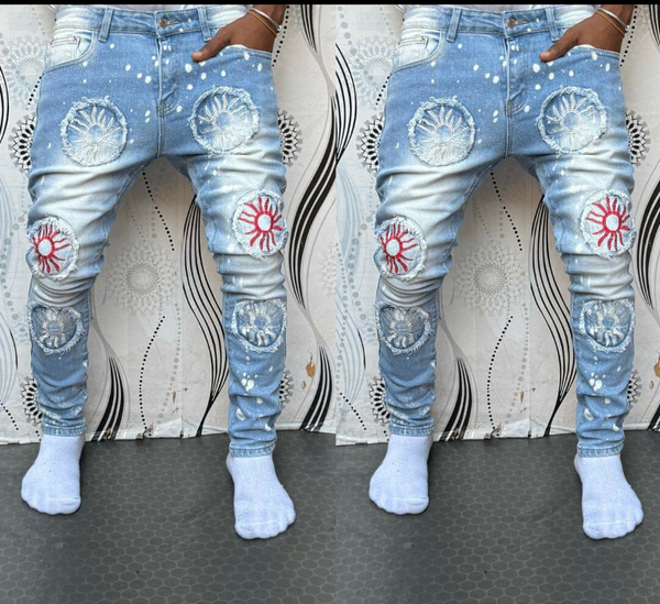 Jean décontracté avec motifs