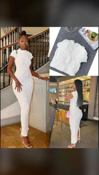 Robe blanche élégante en dentelle