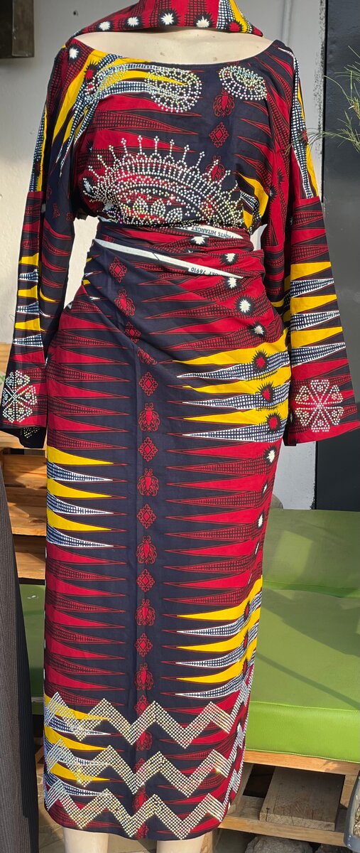 Robe ethnique en wax colorée