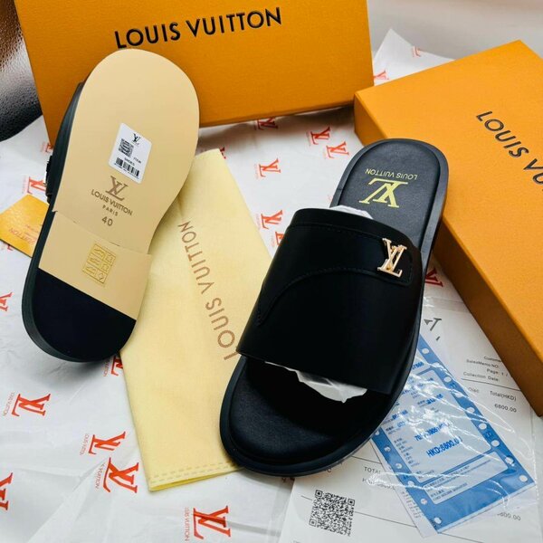 Louis Vuitton Leather Slippers