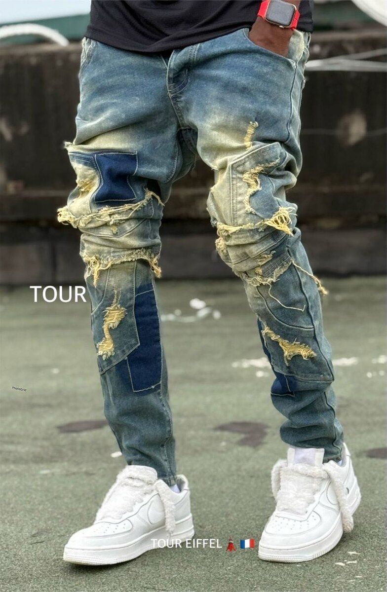 Jean déchiré tendance homme