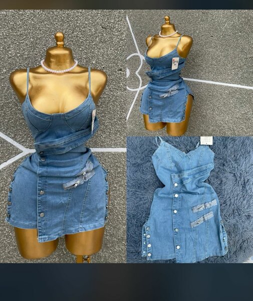 Ensemble deux pièces en jean pour femme