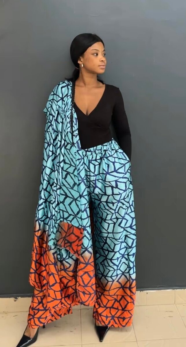 Ensemble kimono à motifs colorés