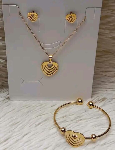 Parure Bijoux Coeur Doré