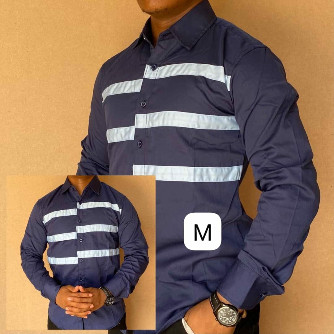 Shirt black with white stripes