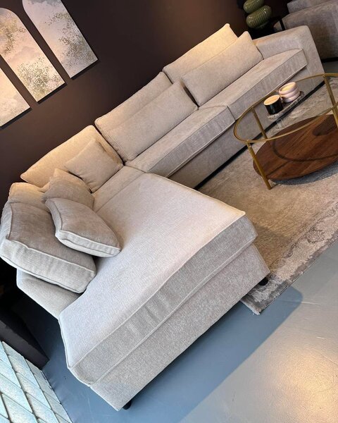 Canapé d'angle moderne gris