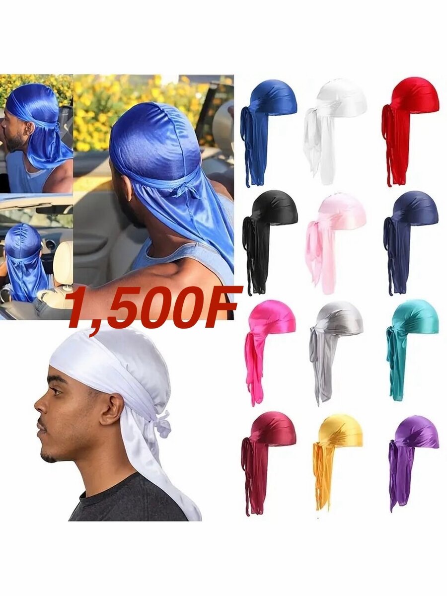 Durag en satin coloré