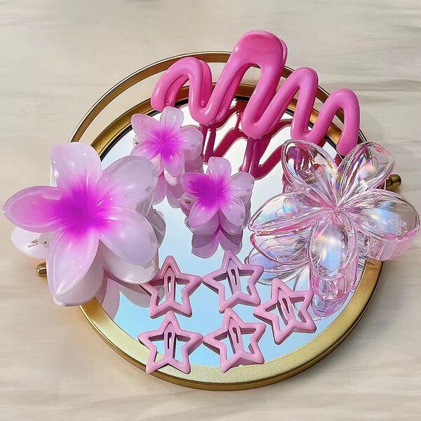 Pinces à cheveux fleuries colorées