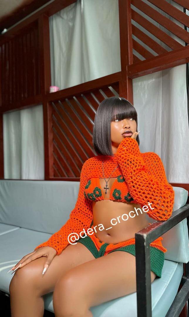 Ensemble crochet orange style unique