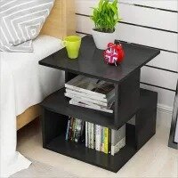 Rectangle Hallow Design Night Stand Storage Bedside Table