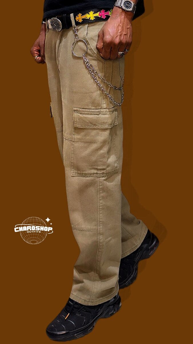 Pantalon cargo homme kaki