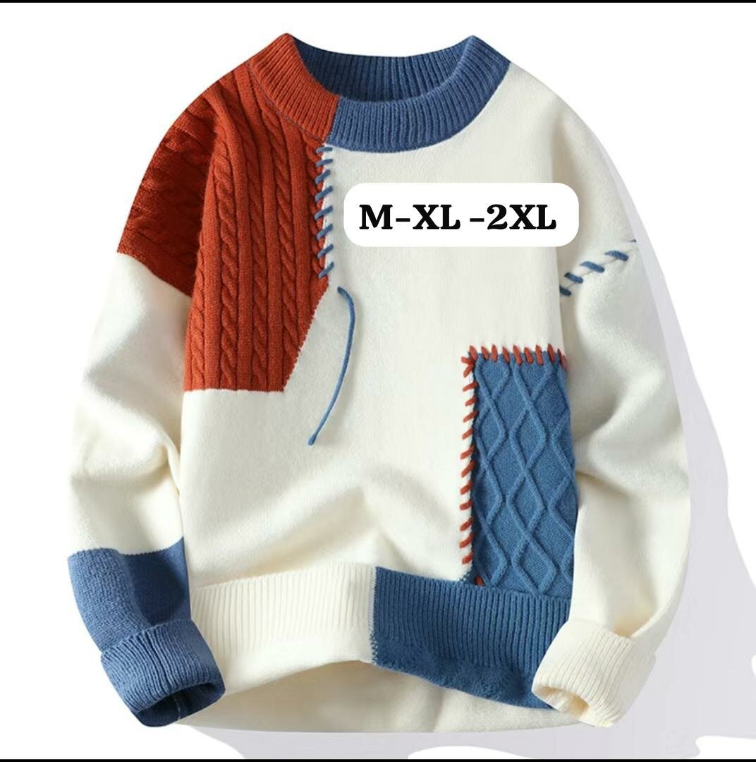 Pull patchwork coloré