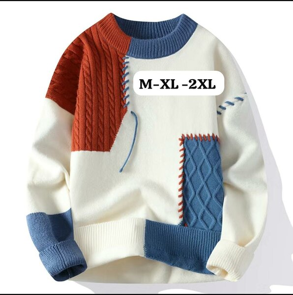 Pull patchwork coloré