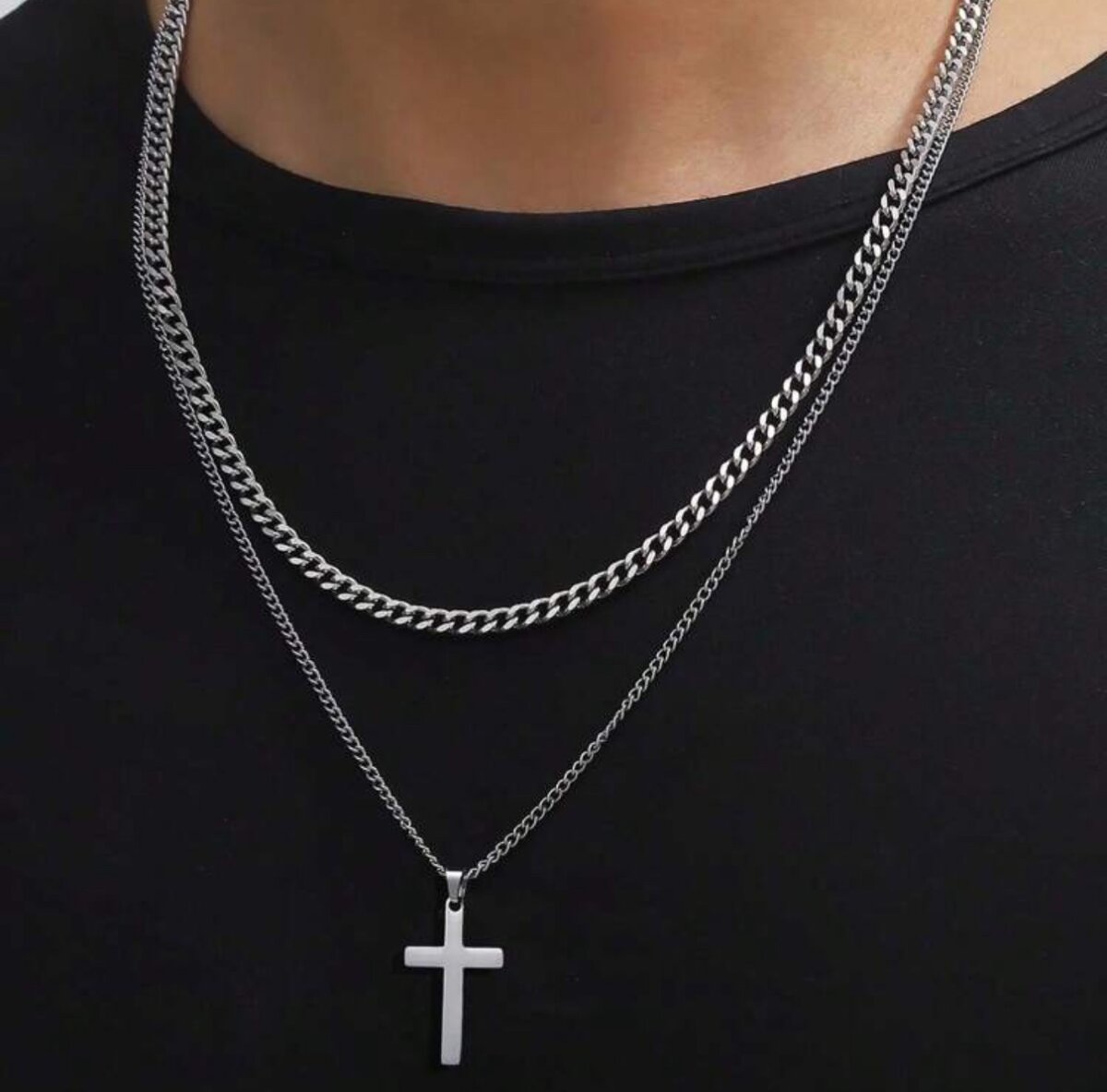 Silver Cross 2pcs Set. Non fading