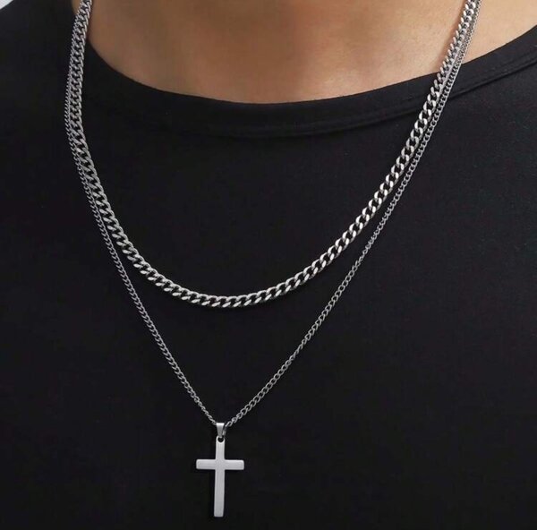 Silver Cross 2pcs Set. Non fading