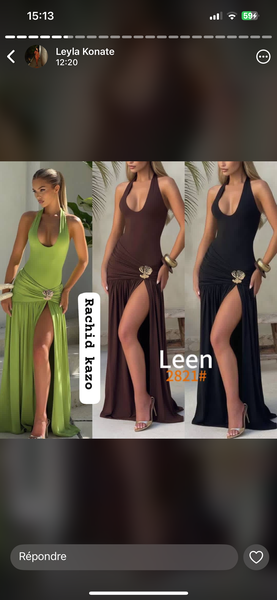 Robe longue élégante fendue