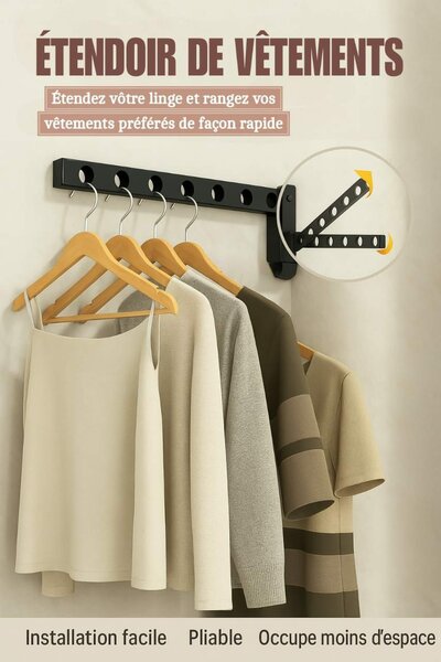 Étagère de séchage rétractable pour vêtements