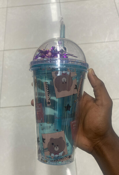 Gobelet à paille motif ours