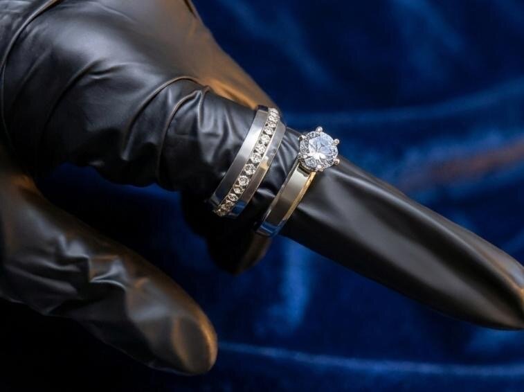 Bague dorée avec diamant