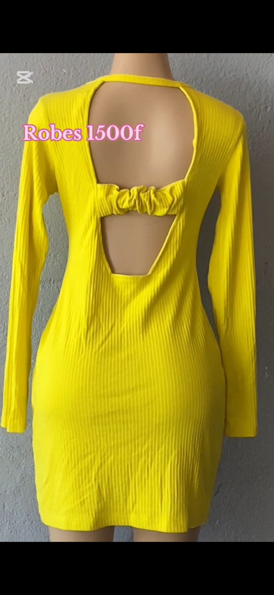 Robe moulante jaune