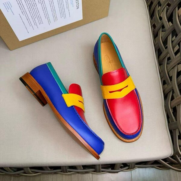 Loafers en cuir multicolore